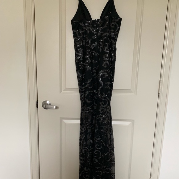 Black sheer floor length dress - Picture 6 of 8
